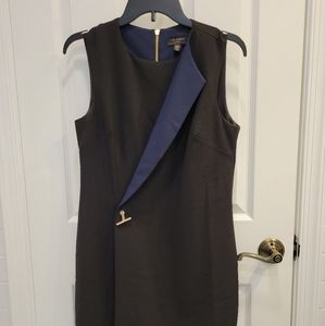 Ted Baker wrap style black blue dress
